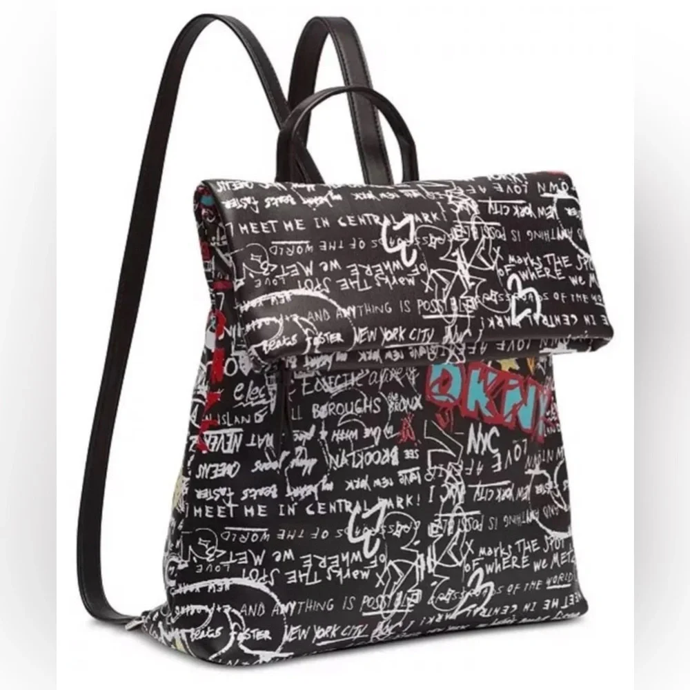 DKNY GRAFFITI BACKPACK HANDBAG